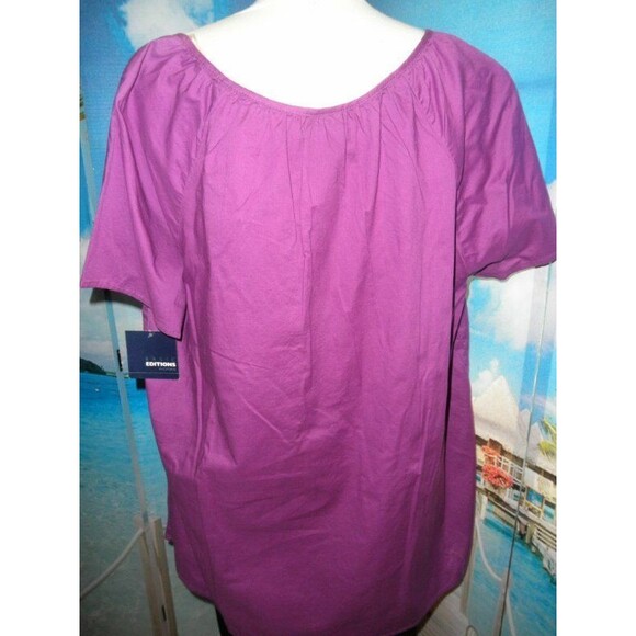 NEW by BASIC EDITIONS, GORGEOUS PURPLE PEASANT BLOUSE, TOP, SHIRT  PLUS SIZE 2X - Picture 12 of 12